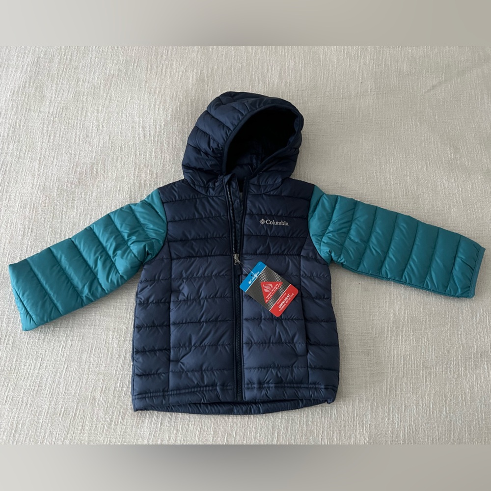 NWT Columbia Omni-heat Kids' Navy and Teal Puffer Jacket